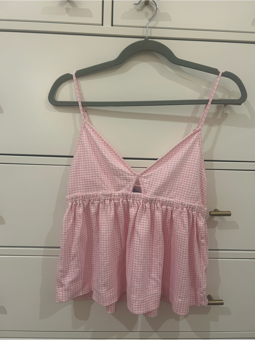 Women's Pink Gingham Sleep Cami